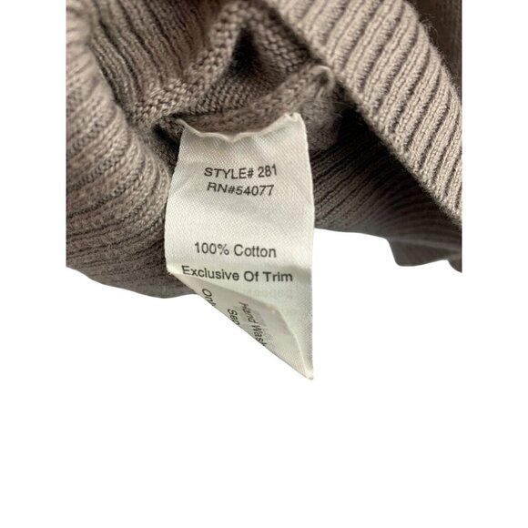 CAbi Womens Cardigan Sweater Size M Military Style Button Front 100% Cotton Beig - Picture 4 of 6